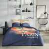 Completo letto - TODAY - JAVA - 2 persone - 240x220 cm - Cotone - Stampa Parigi - Blu