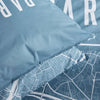 Completo letto - TODAY - JAVA - 2 persone - 240x220 cm - Cotone - Stampa Parigi - Blu