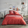 Completo letto - TODAY - JAVA - 2 persone - 240x220 cm - Cotone - Stampa Londra - Rosso