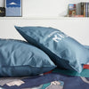 Completo letto - TODAY - JAVA - 2 persone - 240x220 cm - Cotone - Stampa Giappone - Blu