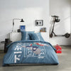 Completo letto - TODAY - JAVA - 2 persone - 240x220 cm - Cotone - Stampa Giappone - Blu