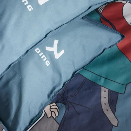 Completo letto - TODAY - JAVA - 2 persone - 240x220 cm - Cotone - Stampa Giappone - Blu