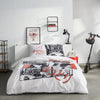 Completo letto - TODAY - JAVA - 2 persone - 240x220 cm - Cotone - Stampa manga - Bianco