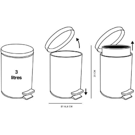 Pattumiera da bagno - TODAY - UTILITY - 3 L -  17 xx H 25 cm - Polipropilene - Rosa tenue