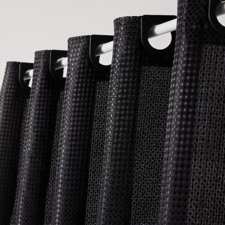 Tenda da doccia a nido d'ape - Nero - Poliestere - 180 x 200 cm - 12 ganci - UTILITY - TODAY