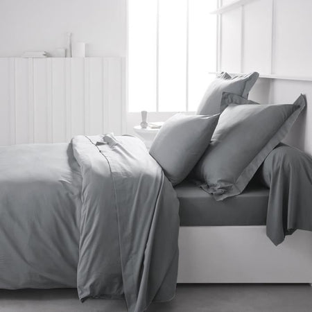 Cuscino cuscino oggi essenziale - 63 x 63+5 cm - 100% una cotone - acciaio
