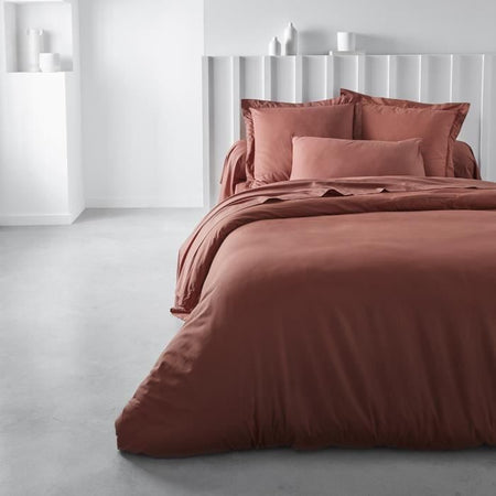 Pillowcase oggi essenziale - 63 x 63+5 cm - 100% di cotone - Terracotta