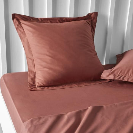 Pillowcase oggi essenziale - 63 x 63+5 cm - 100% di cotone - Terracotta