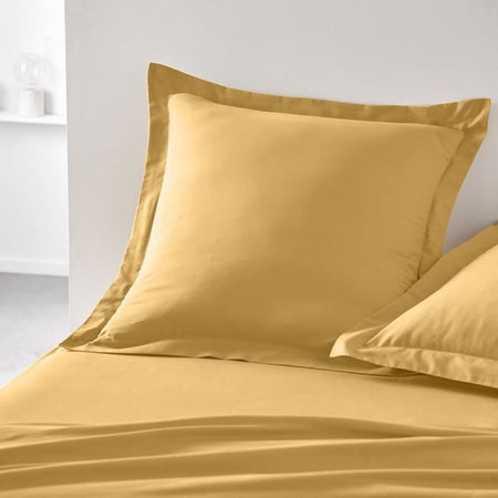 Cuscino cuscino teday essenziale - 63 x 63+5 cm - 100% uni cotone - ocra