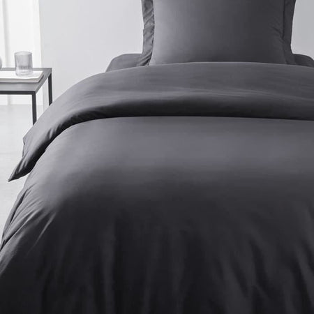 Oggi Copertura Duytte essenziale - 140 x 200 cm - 1 persona - 100% une cotone - carbone
