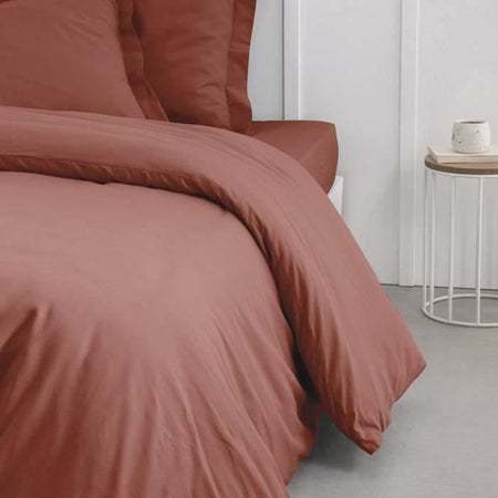Oggi Copertura Duytte essenziale - 220 x 240 cm - 2 persone - 100% une cotone - terracotta