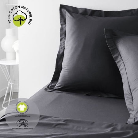 Federa - TODAY - 63 x 63 cm - Cotone biologico - Certificato Oeko-Tex - Volant di 5 cm