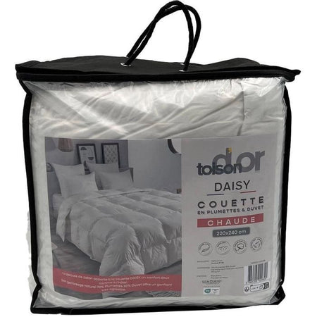 TOISON D'OR - Piumino caldo Daisy (300 g/m) - 220x240 cm - Piuma e piumino - 2 persone - Bianco