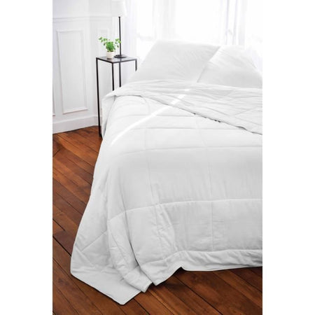 TOISON D'OR - Piumino temperato Silkydor (280 g/m) - 220x240 cm - Calore temperato - Cotone e seta di gelso - 2 persone - Bianco