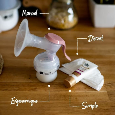 Tommee Tippee Made for Me Simple Manual, Ergonomic, Silent, Transportable, Biberon incluso
