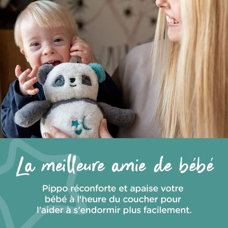 TOMME TIPPEE, lussuoso peluche con luce notturna con CrySensor, 6 suoni rilassanti, USB, lavabile in lavatrice, Pippo il panda