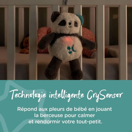 TOMME TIPPEE, lussuoso peluche con luce notturna con CrySensor, 6 suoni rilassanti, USB, lavabile in lavatrice, Pippo il panda