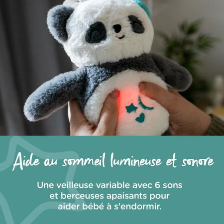 TOMME TIPPEE, lussuoso peluche con luce notturna con CrySensor, 6 suoni rilassanti, USB, lavabile in lavatrice, Pippo il panda