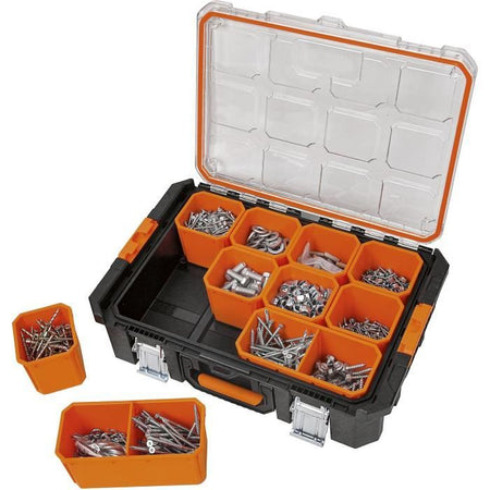 Valigetta organizer - TOOD - 12 scomparti rimovibili - Coperchio trasparente - 53x37x13 cm