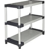 Scaffale in plastica - TOOD - 3 ripiani - Portata 80 kg per ripiano - 80x40x85 cm - Nero/grigio
