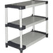 Scaffale in plastica - TOOD - 3 ripiani - Portata 80 kg per ripiano - 80x40x85 cm - Nero/grigio