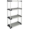 Scaffale in plastica - TOOD - 4 ripiani - Portata 80 kg per ripiano - 80x40x168 cm - Nero/grigio