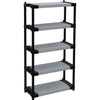 Ripiano in plastica - TOOD - 5 ripiani - Portata 80 kg - 80x40x171 cm - Nero/grigio