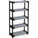 Ripiano in plastica - TOOD - 5 ripiani - Portata 80 kg - 80x40x171 cm - Nero/grigio