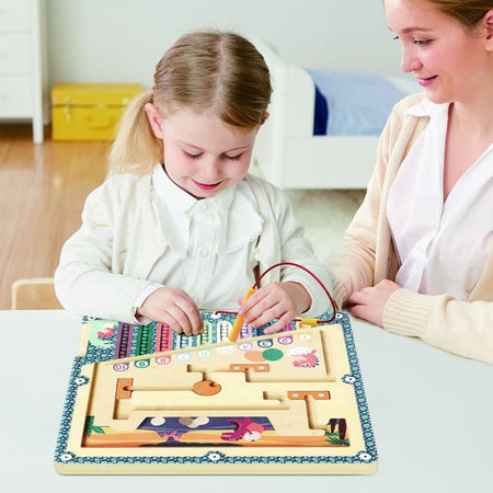 Labirinto di uova di dinosauro - TOP LUMINOSO - Penna magnetica - Ordinamento - Colori - Numeri