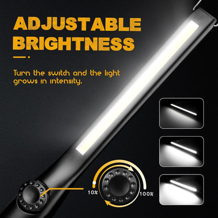 Torcia Led Officina Ricaricabile Professionale Lampada Pieghevole Dimmerabile Magnetica Portatile
