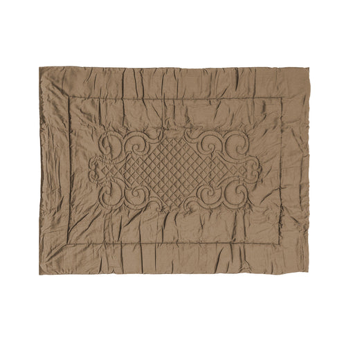 Plaid Arredo 140 x 180 cm in Raso di puro cotone Tortora - Vanita di raso