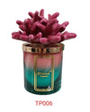 Candela artigianale Melaverde Tropicana in porcellana bicolore fucsia anemone, con scatola inclusa