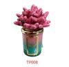 Candela piccola in ceramica bicolore fucsia anemone Melaverde da 100gr, decorata a mano, con scatola regalo elegante inclusa.