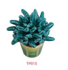 Candela media in ceramica bicolore verde anemone Melaverde Linea Tropicana da 200gr, decorata a mano, con scatola regalo inclusa.