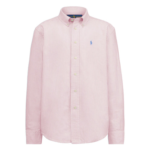 Ralph Lauren Camicia Uomo A Righe Silm Fit Cotone Elasticizzato Logo Pony Ricamato Button-down Polo