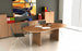 Tavolo per sale riunioni ovale in melaminico cm. 220x110x72h