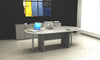 Tavolo per sale riunioni ovale in melaminico cm. 220x110x72h