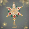 Puntale per albero di Natale a forma di stella in metallo decorazione natalizia h 38 cm