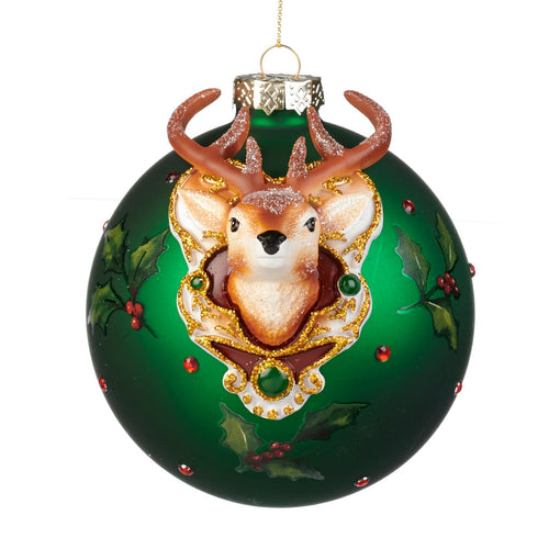 Pallina in vetro color verde per albero di Natale decorazione natalizia da Ø 12.5 cm