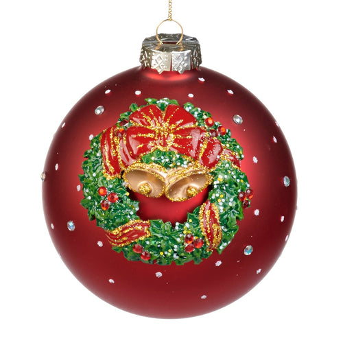 Pallina in vetro color rosso per albero di Natale decorazione natalizia da Ø 12 cm