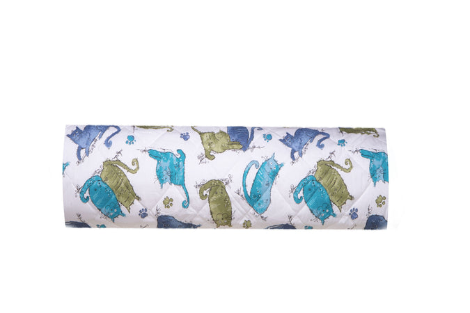 Trapuntino leggero letto copriletto in puro cotone Made In Italy GATTI AZZURRO - SmartDecoHome