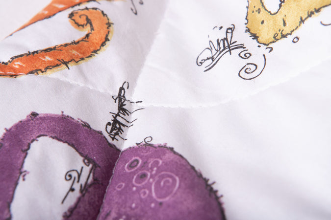 Trapuntino leggero letto copriletto in puro cotone Made In Italy GATTI ARANCIONE