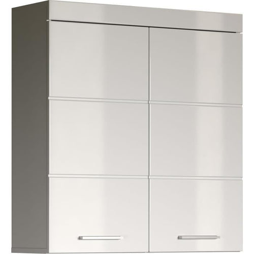 Mobile da bagno alto AMANDA - 2 ante - L73 x P23 x H77 cm - Bianco - TRENDTEAM