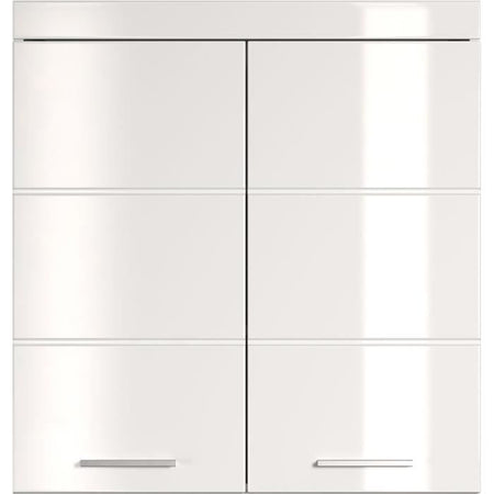 Mobile da bagno alto AMANDA - 2 ante - L73 x P23 x H77 cm - Bianco - TRENDTEAM