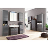 Mobile da bagno - TRENDTEAM - Amanda - 2 ante a specchio - Grigio - 60x17x77cm