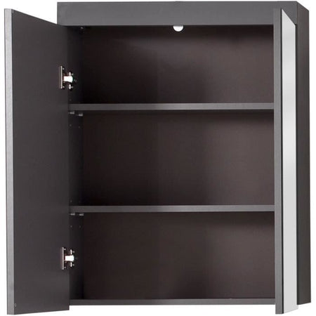 Mobile da bagno - TRENDTEAM - Amanda - 2 ante a specchio - Grigio - 60x17x77cm