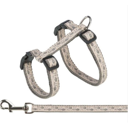 Pettorina con guinzaglio - TRIXIE - 2745 cm / 13 mm - 1,20 m - Grigio / Rosa