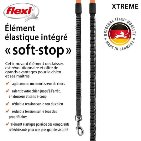 Guinzaglio TRIXIE flexi XTREME - Taglia L - 8 m - Nero e arancione