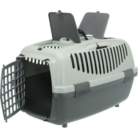 TRIXIE Box da trasporto Capri 3 - S - 40 x 38 x 61 cm - Antracite, grigio e verde - Per cani