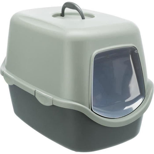 TRIXIE Cassetta igienica Vico - Coperchio - Riciclato - 40  40  56 cm - Antracite e grigio-verde